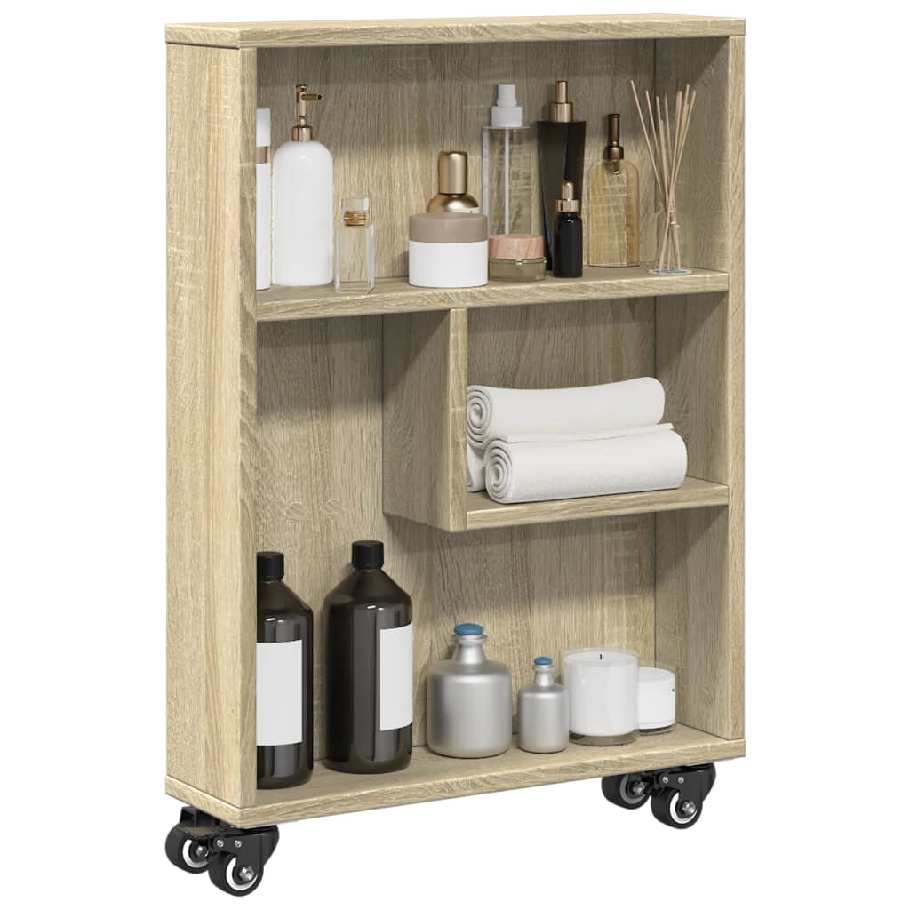 Smal Förvaringsvagn 48X13X68 Cm Konstruerat Trä