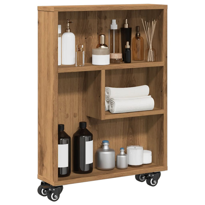 Smal Förvaringsvagn 48X13X68 Cm Konstruerat Trä