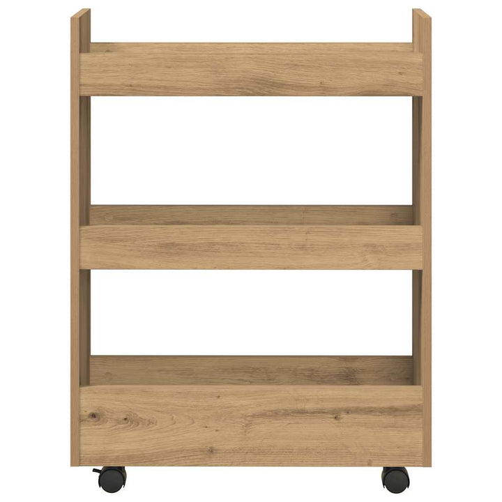 Smal Förvaringsvagn 3 Våningar Ek Konstruerat Trä