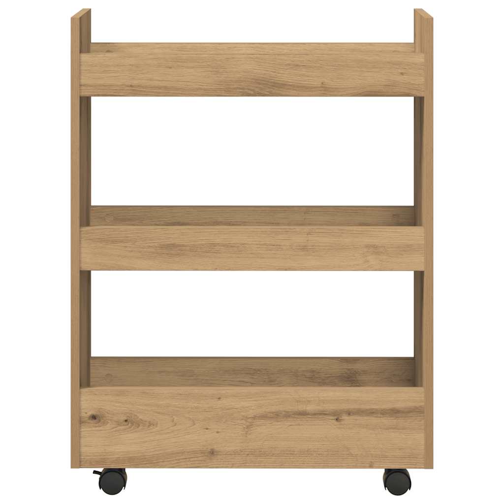 Smal Förvaringsvagn 3 Våningar Ek Konstruerat Trä