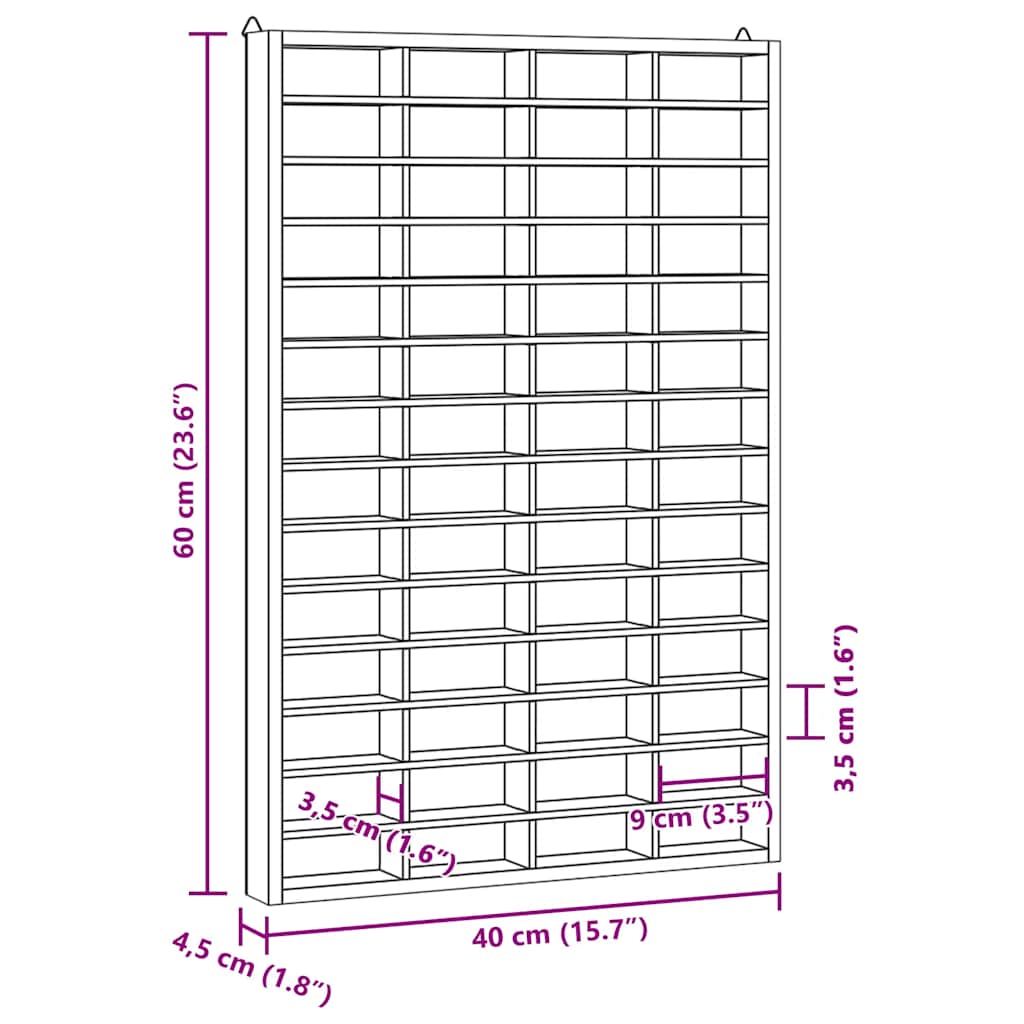 Trämonter För Samlarobjekt Med 56 Fack 40X4,5X60Cm