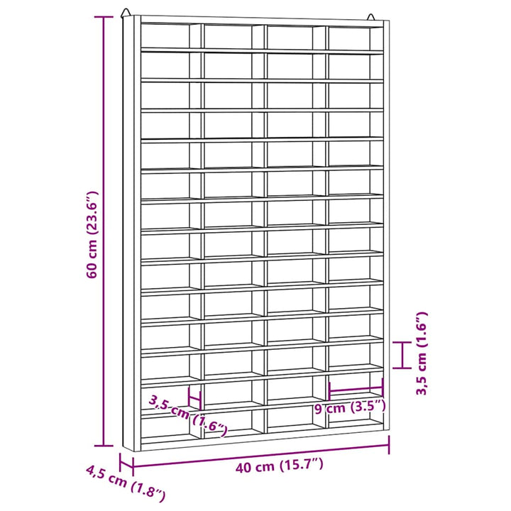 Trämonter För Samlarobjekt Med 56 Fack 40X4,5X60Cm