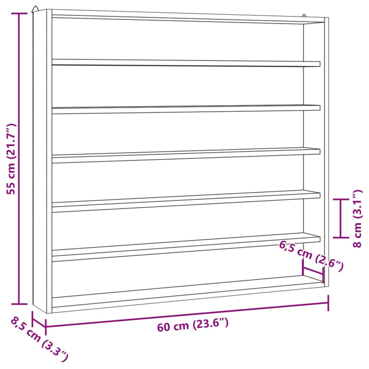 Samlarmonter I Trä Med 6 Hyllplan 60X8,5X55 Cm