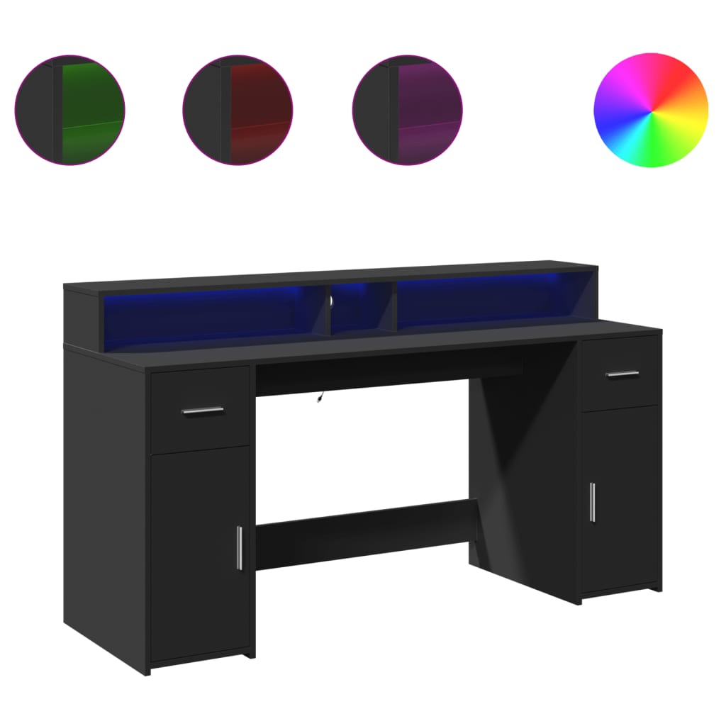 Skrivbord Med Led Konstruerat Trä