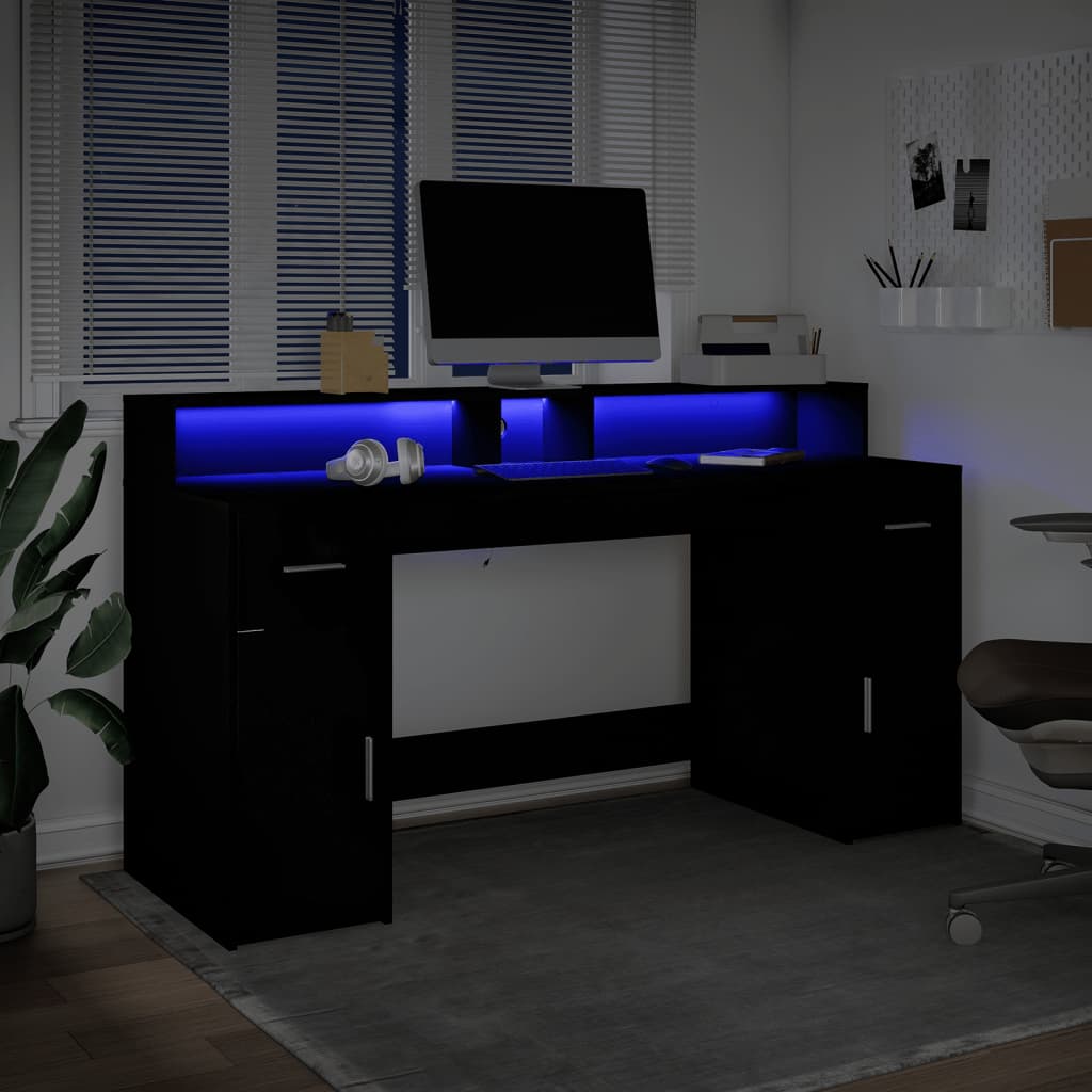 Skrivbord Med Led Konstruerat Trä