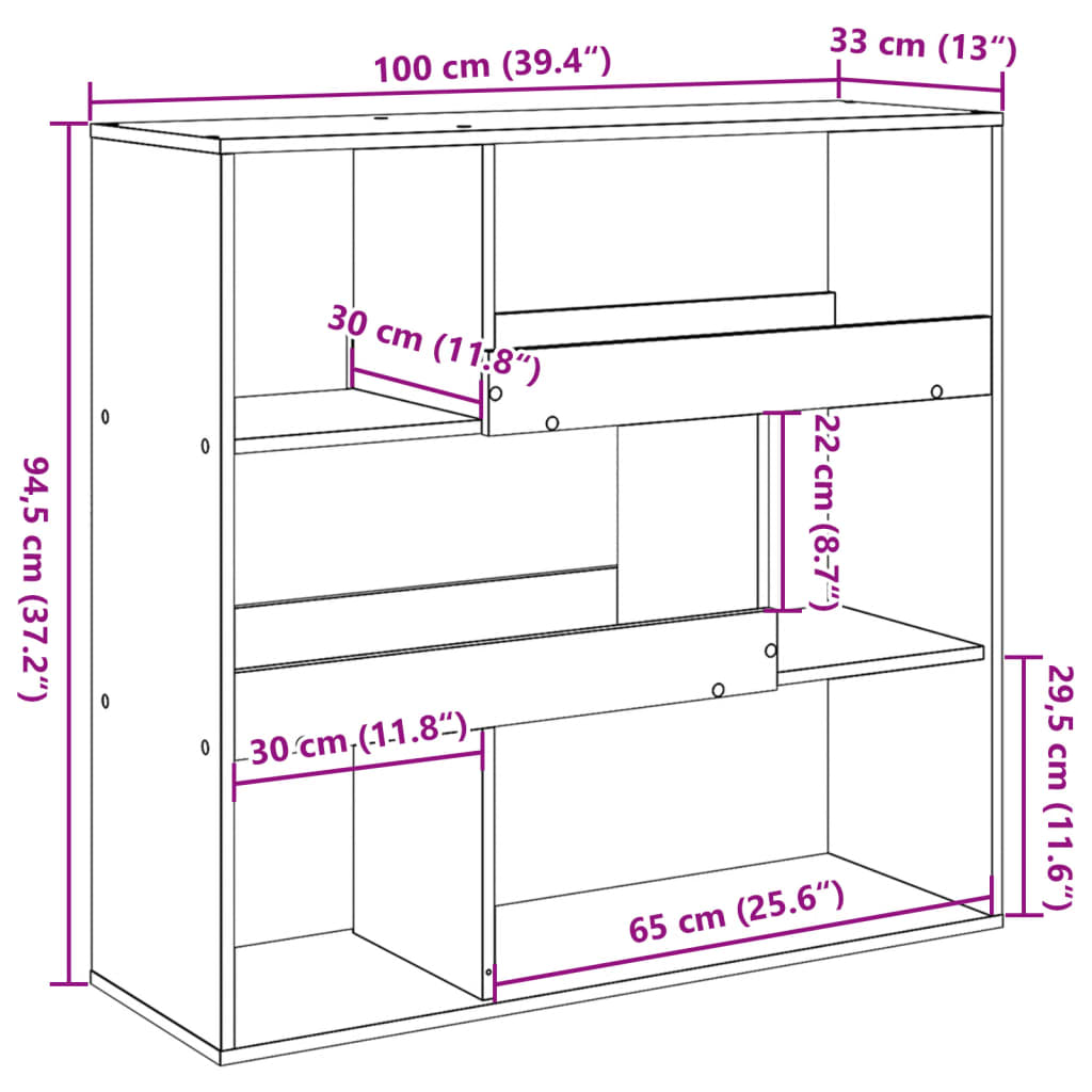 Rumsavdelare Artisian Ek 100X33X94,5 Cm Konstruerat Trä