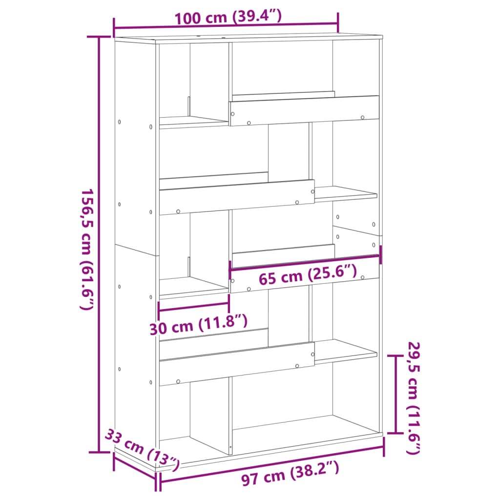Rumsavdelare 100X33X156,5 Cm Konstruerat Trä