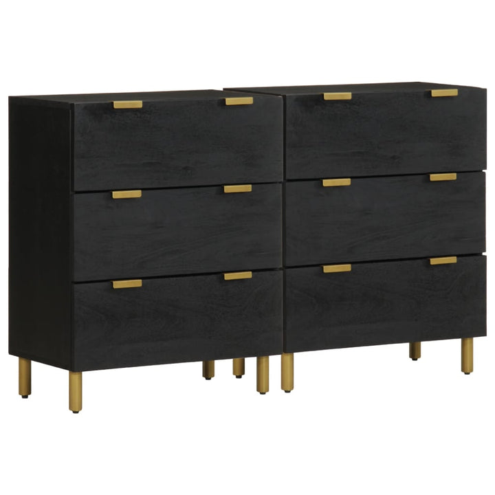 Skänkar 2 St Svart 60X33X75 Cm Konstruerat Trä
