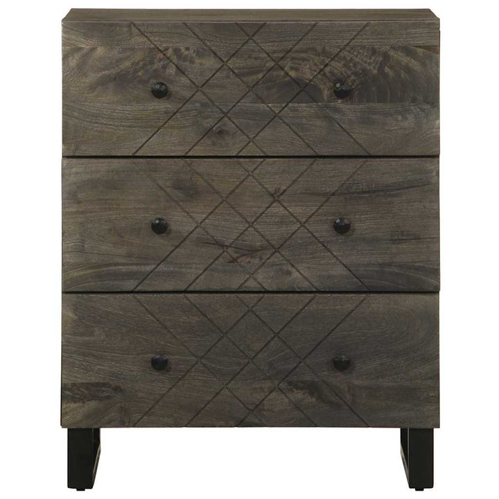 Skänkar 2 St Svart 60X33X75 Cm Massivt Mangoträ