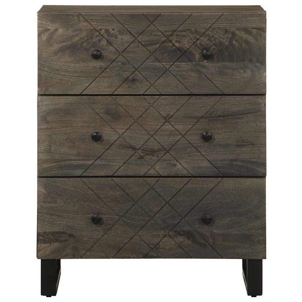 Skänkar 2 St Svart 60X33X75 Cm Massivt Mangoträ