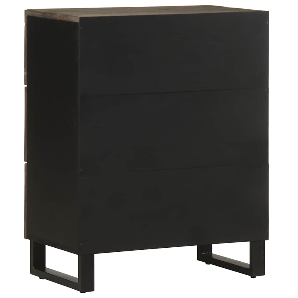 Skänkar 2 St Svart 60X33X75 Cm Massivt Mangoträ
