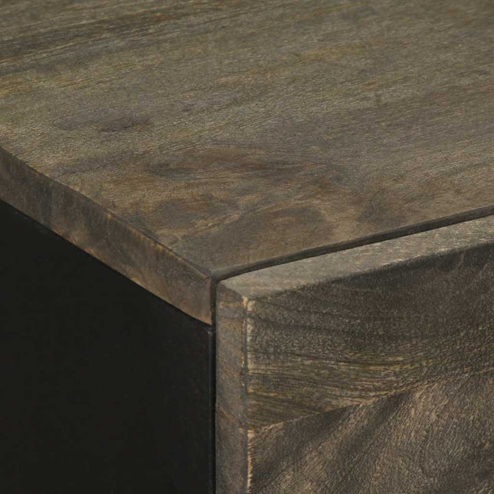 Skänkar 2 St Svart 60X33X75 Cm Massivt Mangoträ