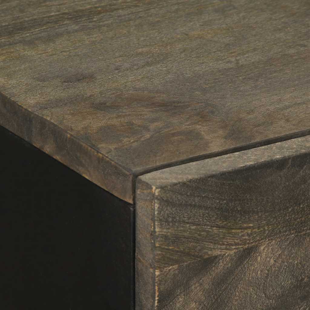 Skänkar 2 St Svart 60X33X75 Cm Massivt Mangoträ