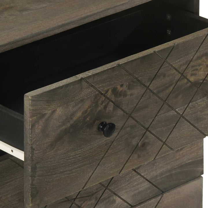 Skänkar 2 St Svart 60X33X75 Cm Massivt Mangoträ