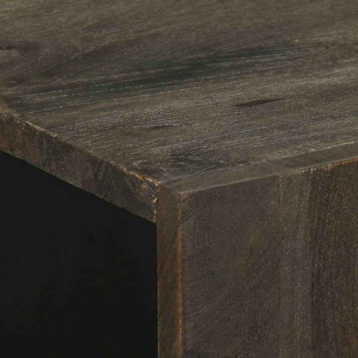 Sidobord 3 Delar Svart 60X33X75 Cm Massivt Mangoträ
