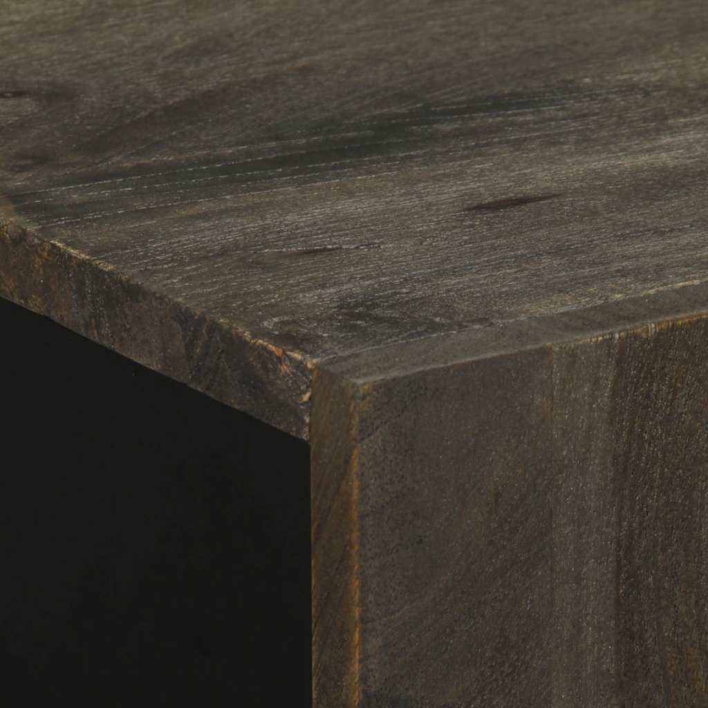 Sidobord 3 Delar Svart 60X33X75 Cm Massivt Mangoträ