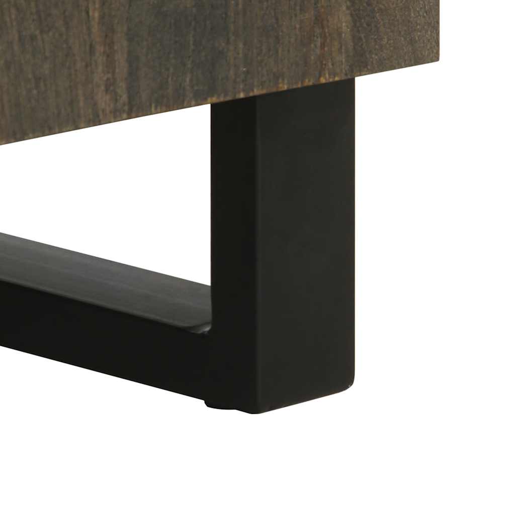 Sidobord 3 Delar Svart 60X33X75 Cm Massivt Mangoträ