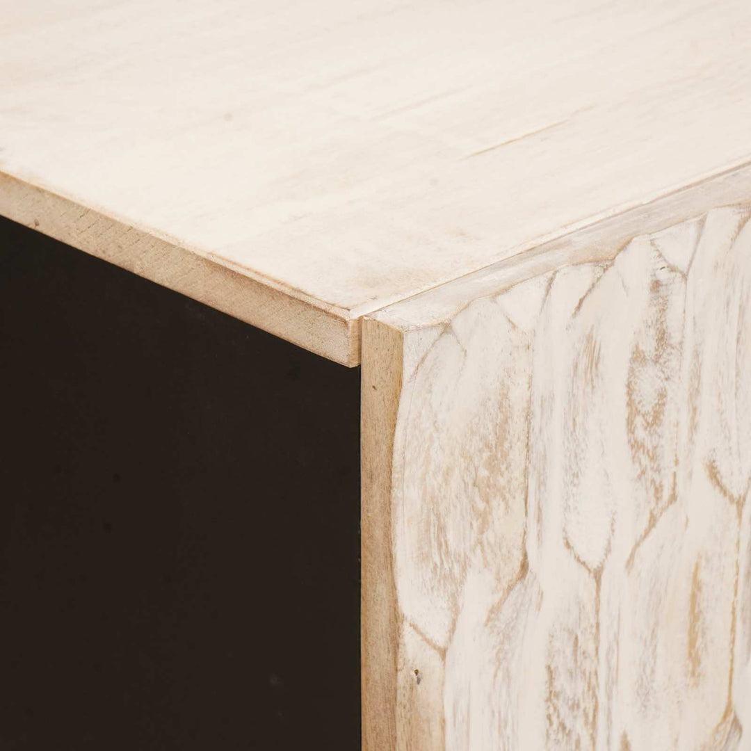 Sideboard 3 St 60 X 33 X 75 Cm Massivt Mangoträ