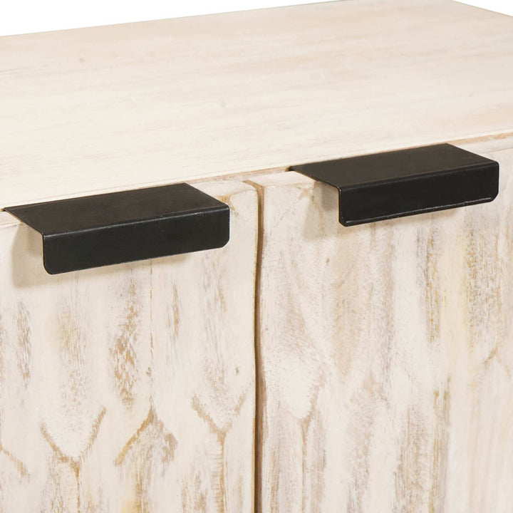 Sideboard 3 St 60 X 33 X 75 Cm Massivt Mangoträ