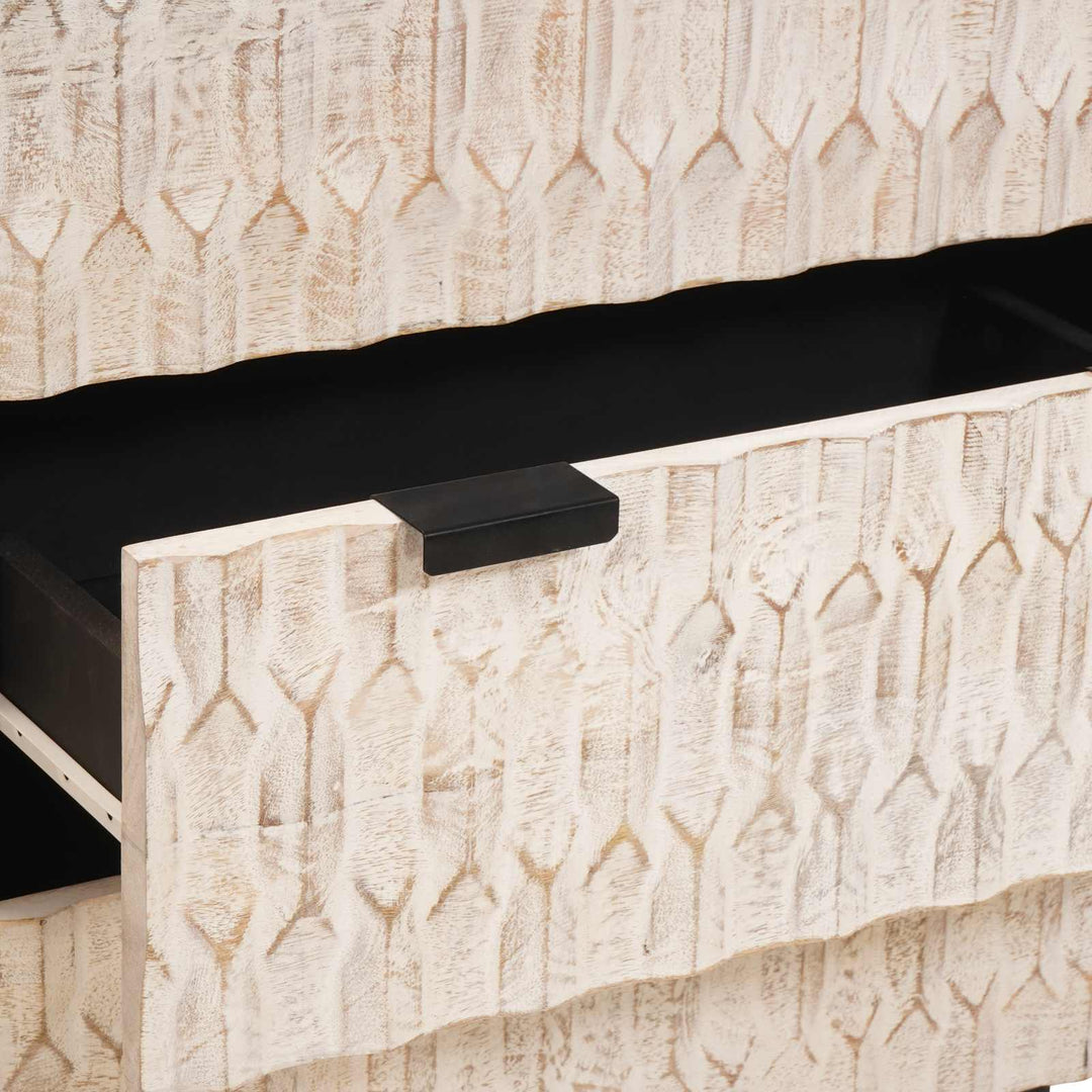 Sideboard 3 St 60 X 33 X 75 Cm Massivt Mangoträ