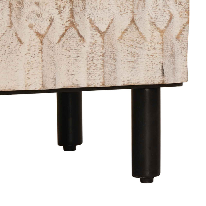 Sideboard 3 St 60 X 33 X 75 Cm Massivt Mangoträ