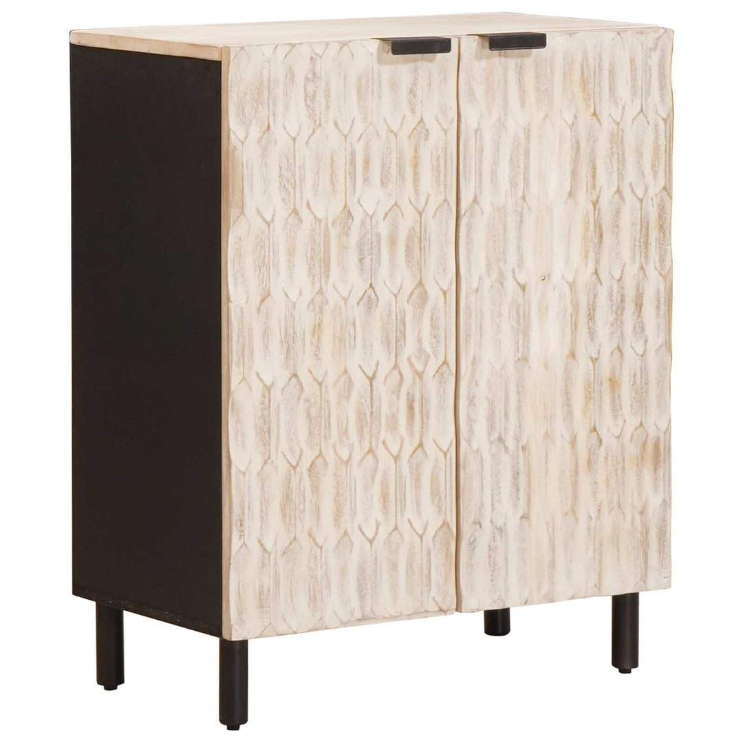Sideboard 3 St 60 X 33 X 75 Cm Massivt Mangoträ