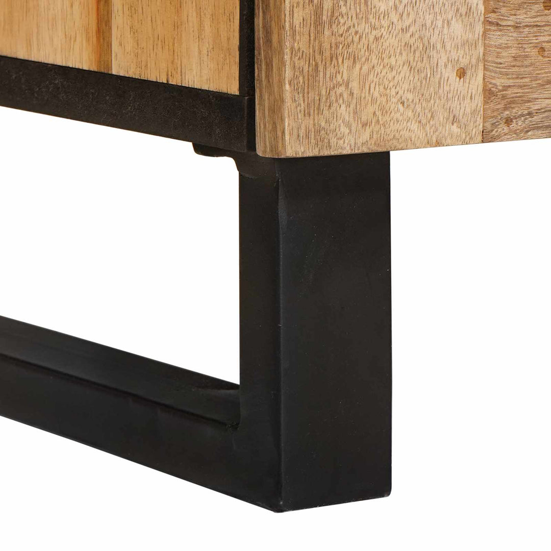 Sideboard 2 St 60 X 33 X 75 Cm Massivt Mangoträ Brun