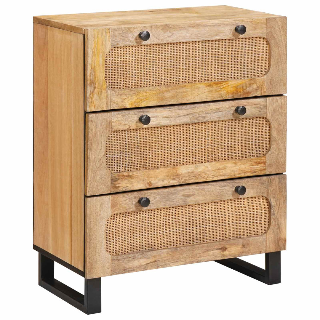 Sideboard 2 St 60 X 33 X 75 Cm Massivt Mangoträ Brun