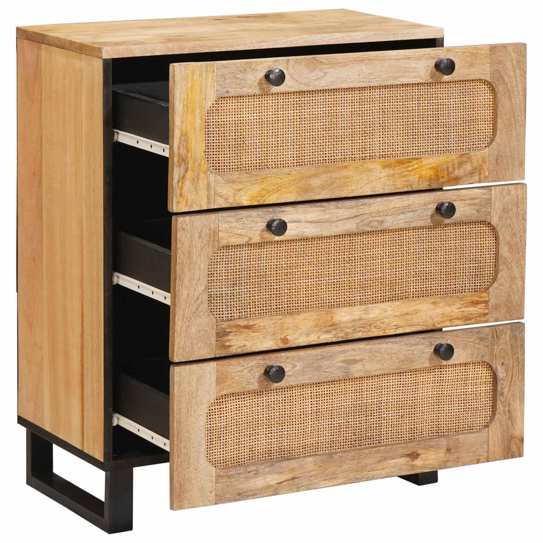 Sideboard 2 St 60 X 33 X 75 Cm Massivt Mangoträ Brun