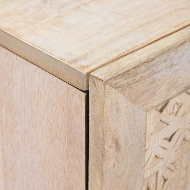 Sideboard 3 St 180 X 33,5 X 75 Cm Massivt Mangoträ Vit