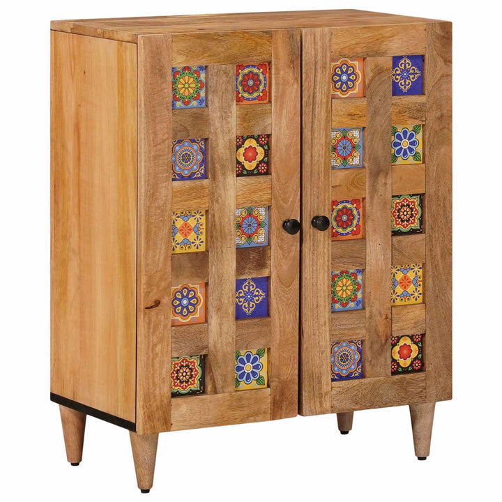 Sideboard 3 Pcs Naturfärg 60 X 33,5 X 75 Cm Massivt Mangoträ