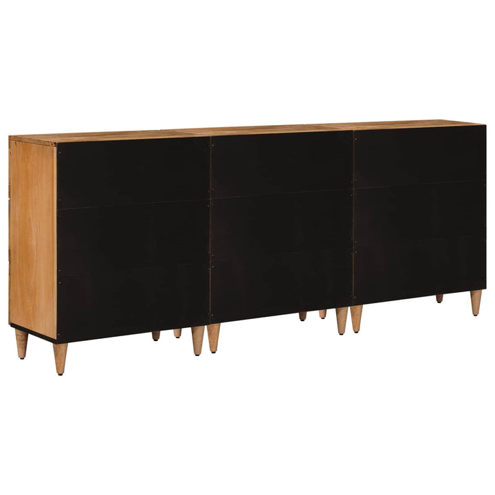 Sideboard 3 Pcs Naturfärg 60 X 33,5 X 75 Cm Massivt Mangoträ