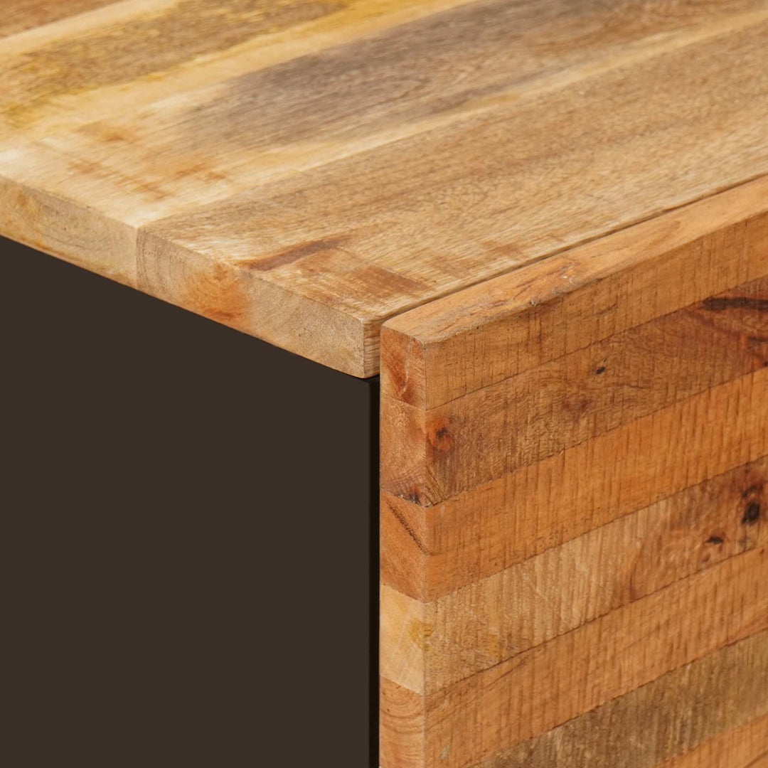 Sideboard 2 St 60 X 33 X 75 Cm Massivt Mangoträ Brun