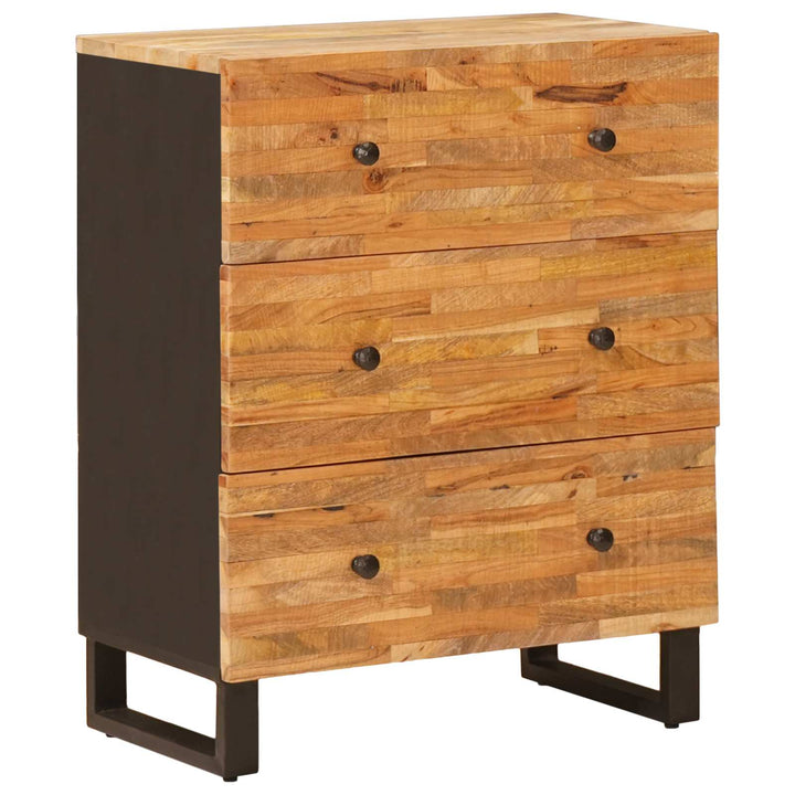 Sideboard 2 St 60 X 33 X 75 Cm Massivt Mangoträ Brun
