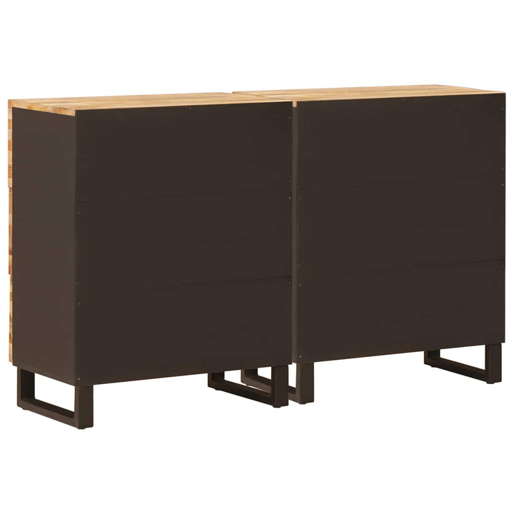 Sideboard 2 St 60 X 33 X 75 Cm Massivt Mangoträ Brun