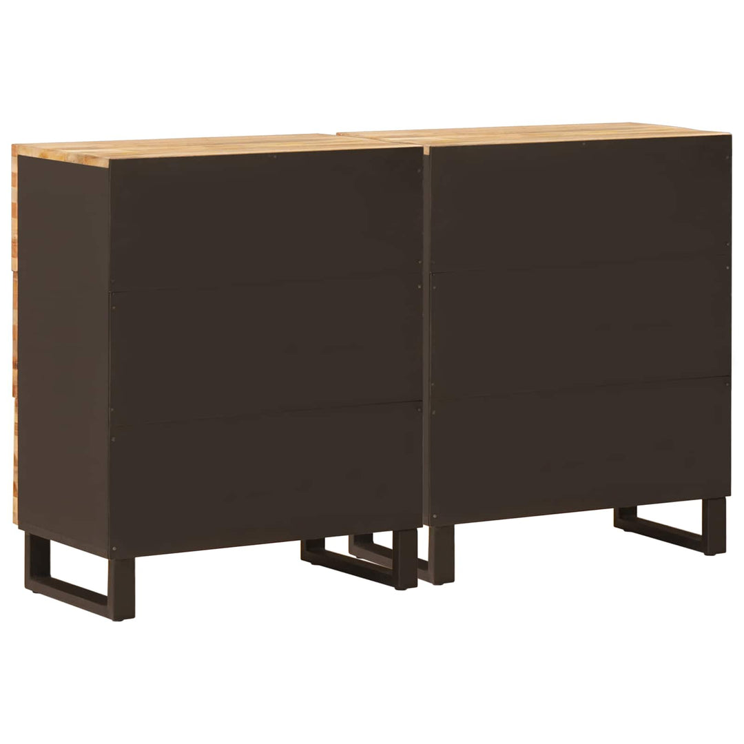 Sideboard 2 St 60 X 33 X 75 Cm Massivt Mangoträ Brun