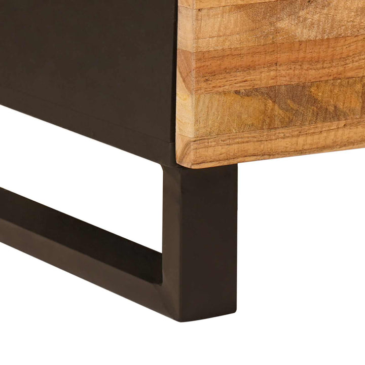 Sideboard 3 St 60 X 33 X 75 Cm Massivt Mangoträ Brun
