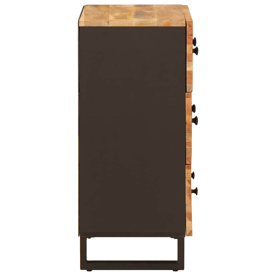 Sideboard 3 St 60 X 33 X 75 Cm Massivt Mangoträ Brun