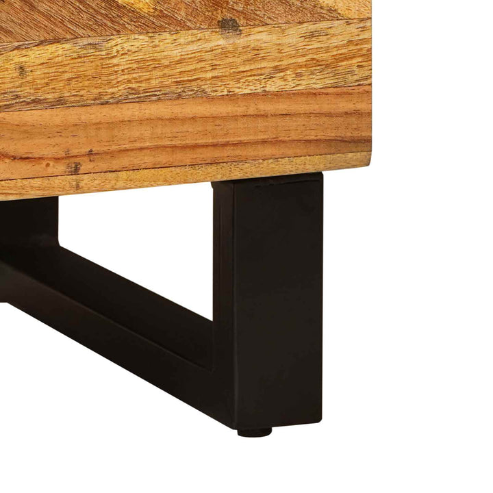 Badrum Set Med Lagring 2 Pcs Naturfärg Massivt Mangoträ