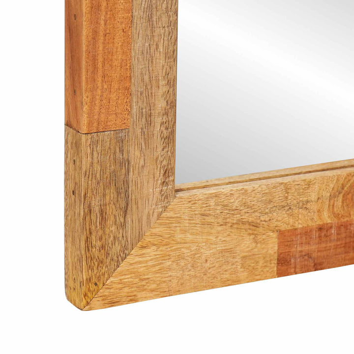 Badrum Set Med Lagring 2 Pcs Naturfärg Massivt Mangoträ