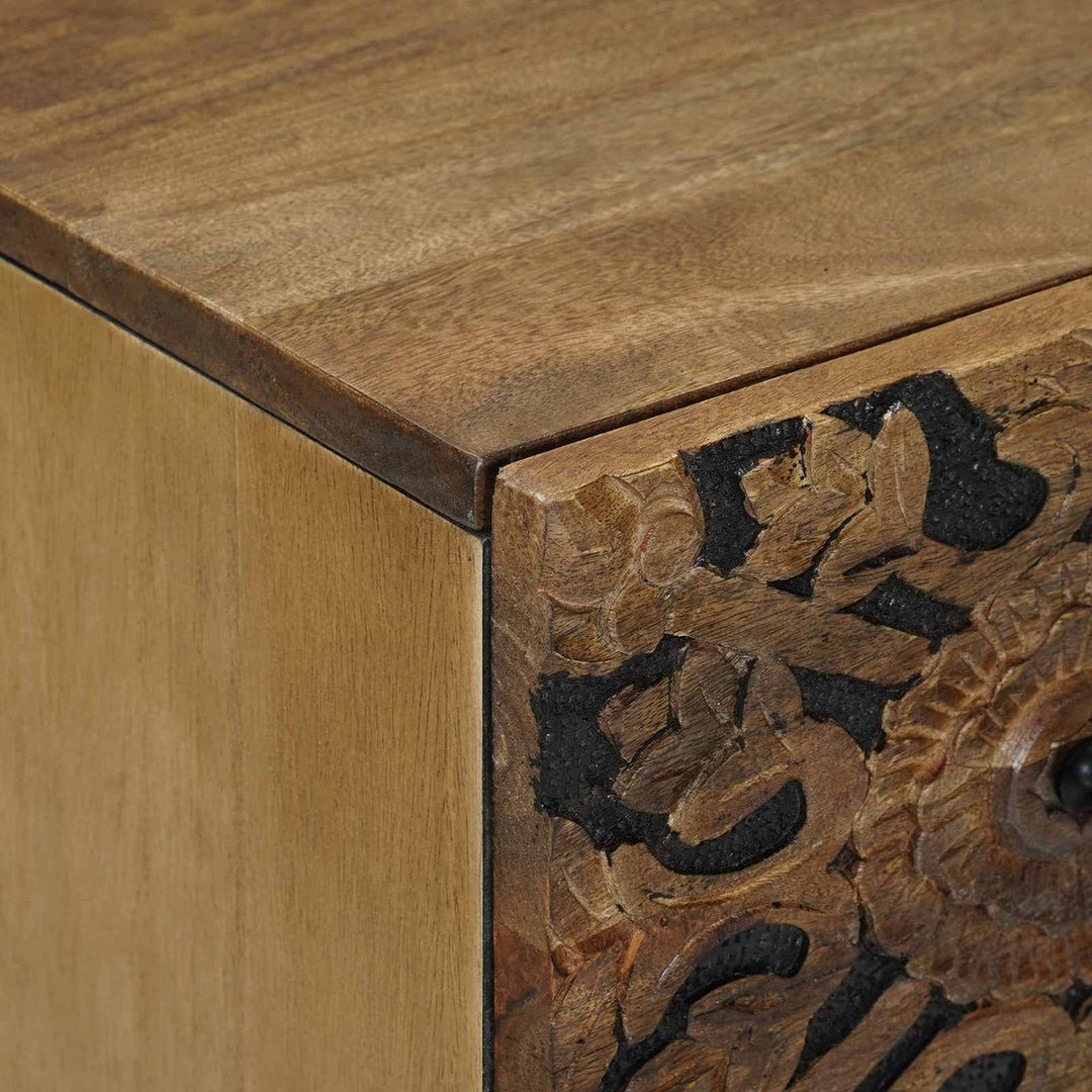 Sideboard 2 Pcs Brun 60 X 33,5 X 75 Cm Massivt Mangoträ