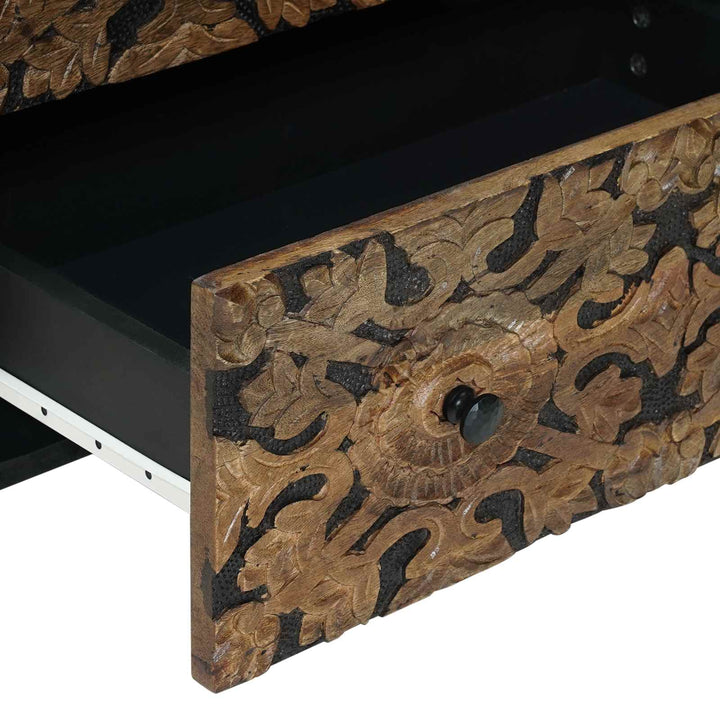 Sideboard 2 Pcs Brun 60 X 33,5 X 75 Cm Massivt Mangoträ