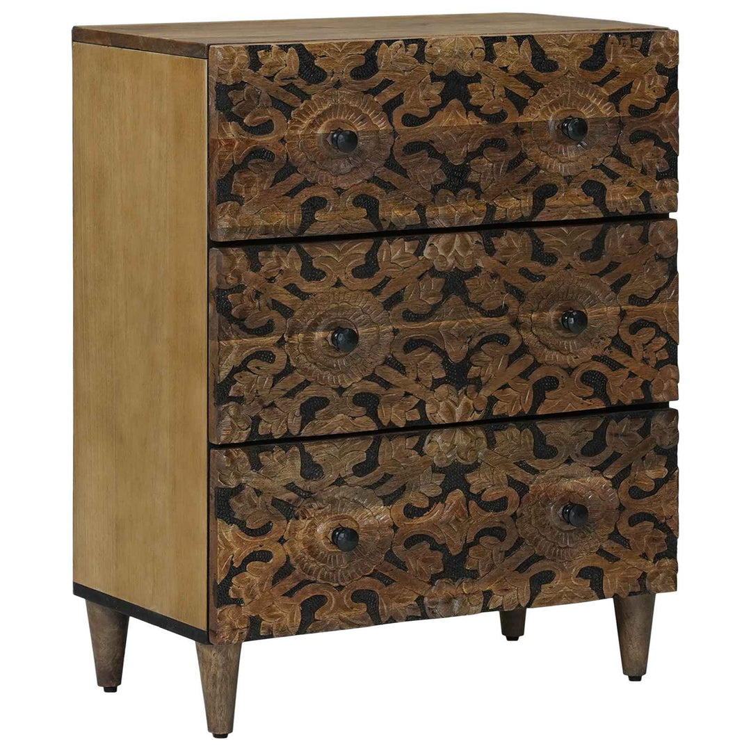 Sideboard 2 Pcs Brun 60 X 33,5 X 75 Cm Massivt Mangoträ