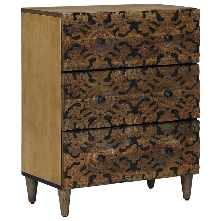 Sideboard 2 Pcs Brun 60 X 33,5 X 75 Cm Massivt Mangoträ