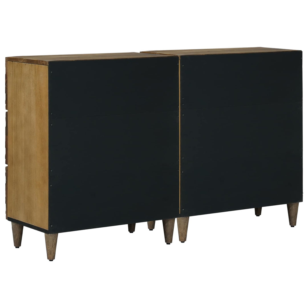 Sideboard 2 Pcs Brun 60 X 33,5 X 75 Cm Massivt Mangoträ