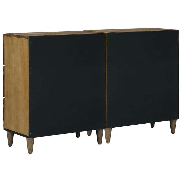Sideboard 2 Pcs Brun 60 X 33,5 X 75 Cm Massivt Mangoträ