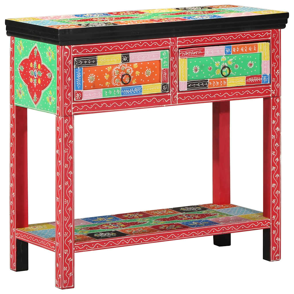 Konsolbord Med Låda Med Lagring Flerfärgsdesign 80 X 35 X 76 Cm