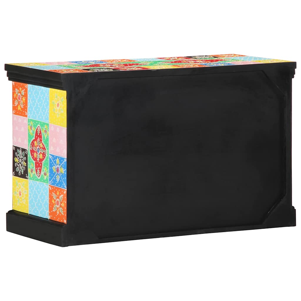 Tv-Skåp Flerfärgsdesign 80 X 35 X 50 Cm Massivt Mangoträ