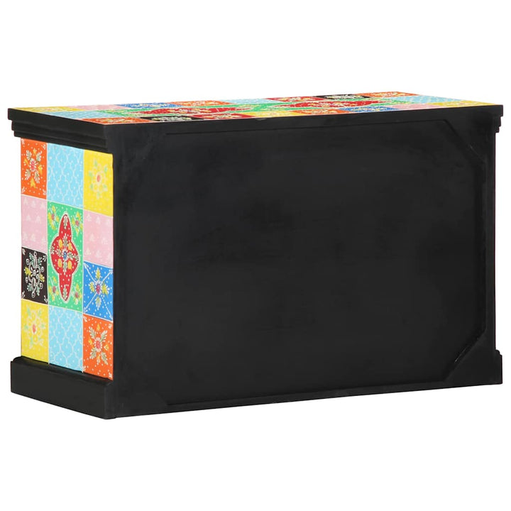 Tv-Skåp Flerfärgsdesign 80 X 35 X 50 Cm Massivt Mangoträ