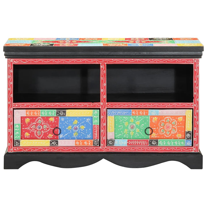 Tv-Skåp Flerfärgsdesign 80 X 35 X 50 Cm Massivt Mangoträ